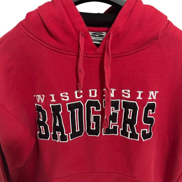 Wisconsin Badgers Hooded Sweatshirt Stadium Athletics Size Large Red - Picture 5 of 7